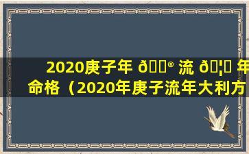 2020庚子年 💮 流 🦈 年命格（2020年庚子流年大利方位图）